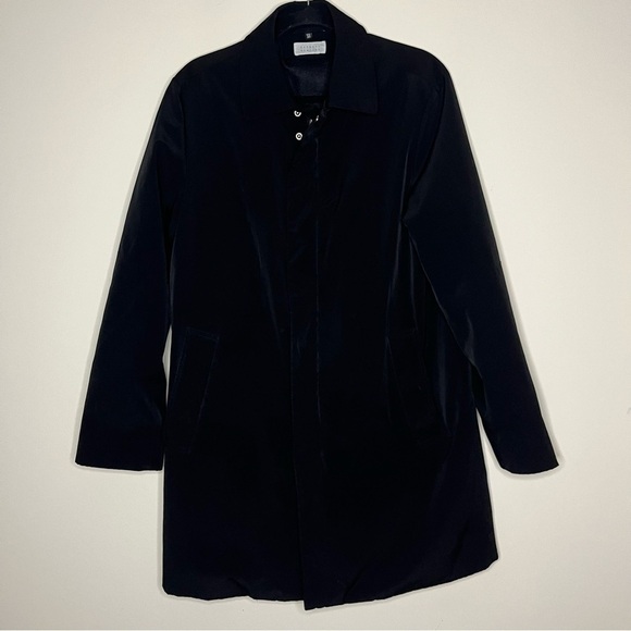 BARNEY’S NEW YORK Wool Blend Zip In Liner Fall Rain Black Jacket Coat - Picture 1 of 9